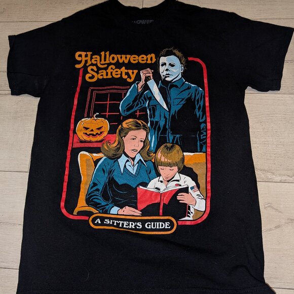 Michael Myers - Halloween Safety - A SITTERS GUIDE  T Shirt - Adult Size S - Picture 1 of 3